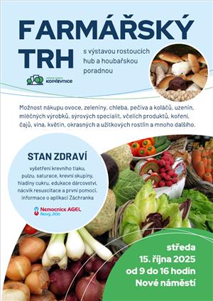 Farmářský trh s myklogogickou poradnou a stanem zdraví 10