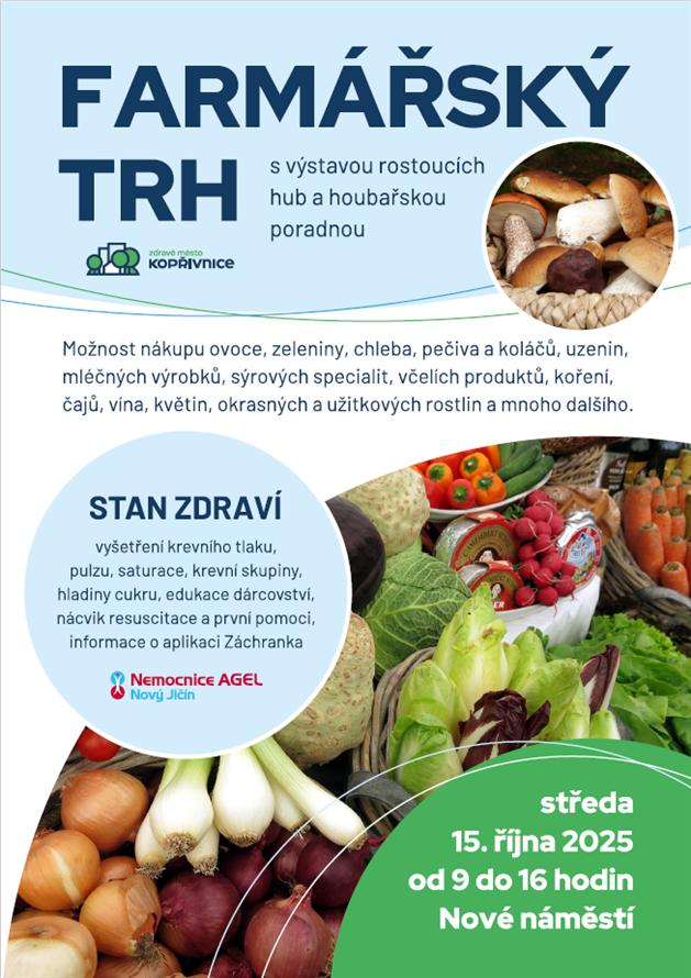 Farmářský trh s myklogogickou poradnou a stanem zdraví 10