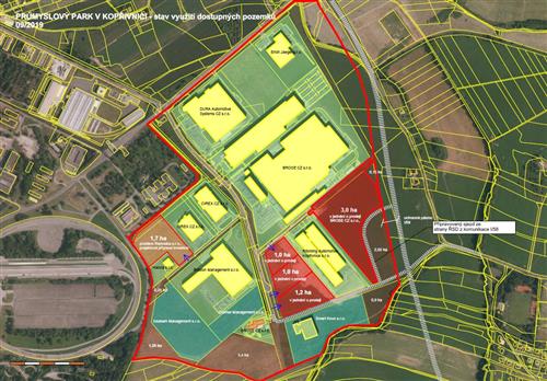 Rozmístění firem v průmyslovém parku