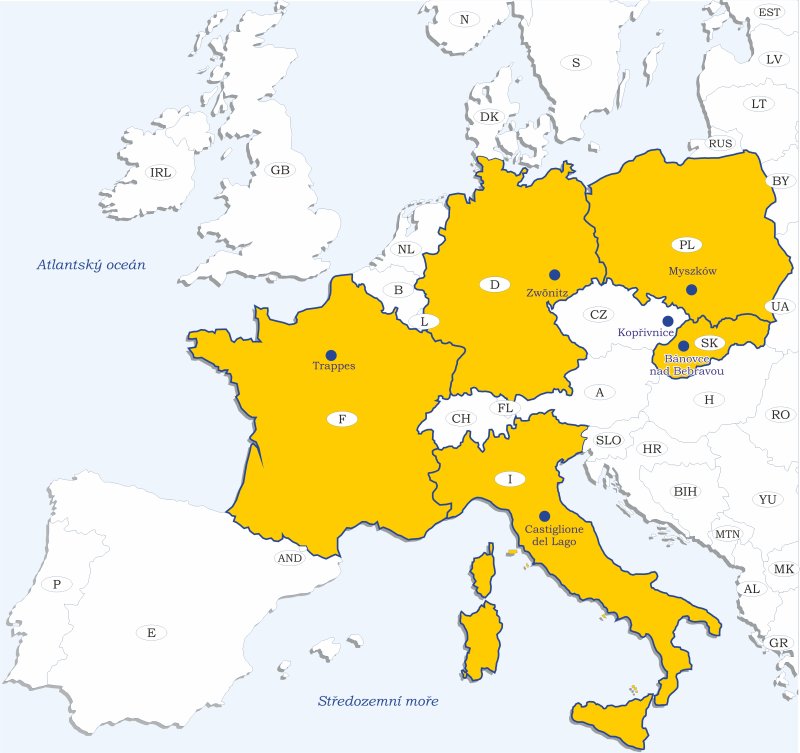 partnerska mesta mapa