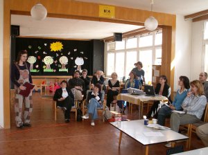 Zástupci sekce Národní sítě Zdravých měst si vyslechli mimo jiné i projekt aktivního těhotenství v podání Věry Malinovské.<br/>
FOTO: ILONA HOFFMANNOVÁ