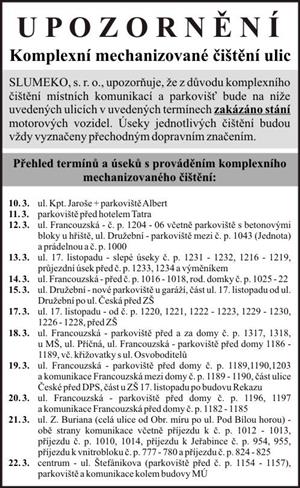 Přehled čištění ulic