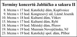 Termíny koncertů