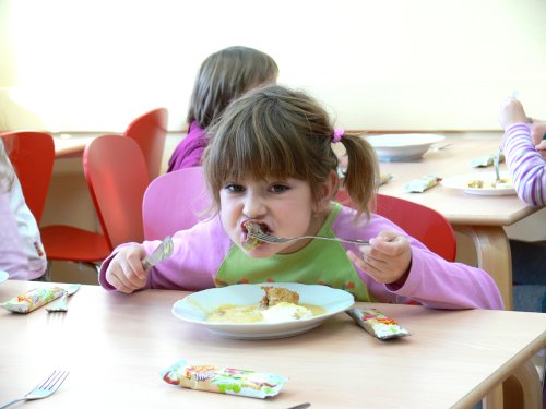 Školáci v Lubině si v pondělí poprvé vyzkoušeli rekonstruovanou školní jídelnu. Prvním podávaným jídlem byla svíčková.<br/>                  
FOTO: ILONA MAZALOVÁ

