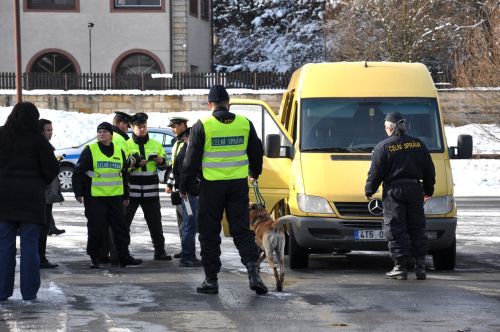 U vytipovaných automobilů nasazovali celníci do akce i psa Irona, jenž se specializuje na vyhledávání pašovaných tabákových výrobků.<br/>                                                                   
FOTO: DANA HOĎÁKOVÁ
