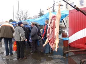 Na masopustním jarmarku, který se uskutečnil minulou sobotu v Petřvaldě, se největší pozornosti těšily stánky s prodejem masných výrobků ze zabijačky.
FOTO: ILONA MAZALOVÁ
