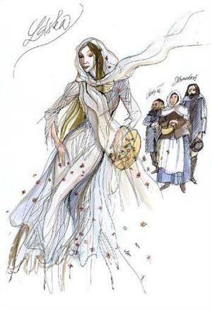 Jeden z návrhů kostýmů pro pohádkový seriál O ztracené lásce z autorské dílny Aleny Schäferové.
REPRO: A. SCHÄFEROVÁ