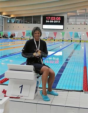 Andrea Zátopková s medailovou sbírkou na World Police & Fire Games.
FOTO: ARCHIV POLICIE ČR