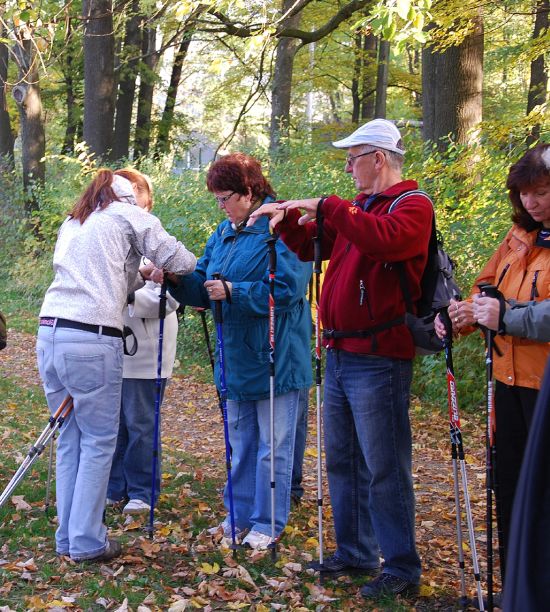 Senioři se mimo jiné na Vanaivanu učili, jak správně používat trekové hole, aby zapojili všechny svaly.
FOTO: DANA HOĎÁKOVÁ