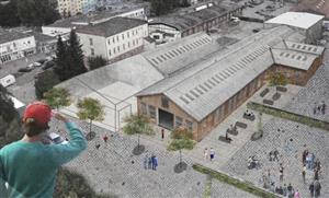 Upravený pohled ze střechy budovy městského úřadu ilustruje, jak by se podle představ architektů mohlo proměnit území mezi městem a Tatrou.