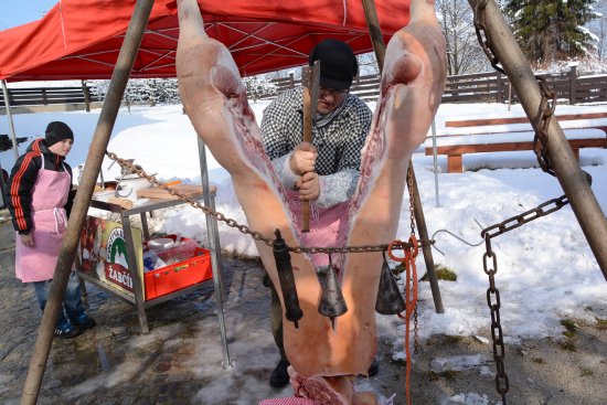 Muzeum Fojtství minulou sobotu znovu hostilo tradiční zabijačku. Oblíbené vepřové speciality i ukázky řemesla přilákaly na 500 lidí.
FOTO: DAVID MACHÁČEK