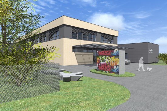 Vizualizace možné budoucí podoby komunitního centra, které by mělo vzniknout rekonstrukcí stávajících prostor Klubu Kamarád na sídlišti Sever.
REPRO: MĚSTO KOPŘIVNICE