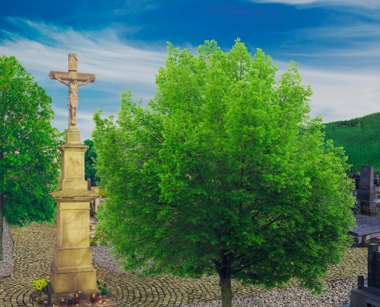 Vizualizace částečně nastiňující budoucí podobu městského hřbitova. Jeho rekonstrukce začíná v těchto dnech a dokončena má být do Dušiček.
REPRO: MĚSTO KOPŘIVNICE