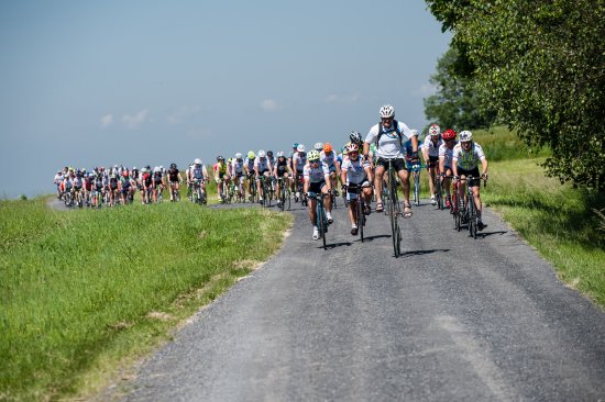Stoupání na „Velovou” dá mnohým cyklistům zabrat, ale ti v pelotonu Na kole dětem si to i za velmi teplého počasí užívali, protože jeli za dobrou věc.
FOTO: IVO DVOŘÁK