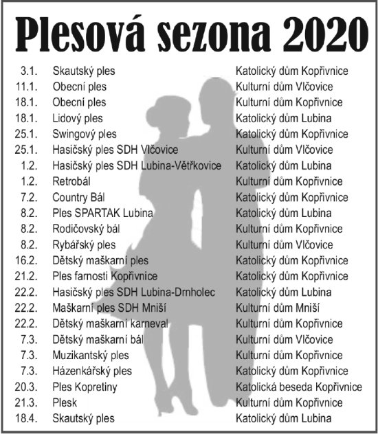Plesová sezona 2020