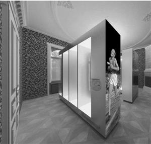 Vizualizace navržené podoby jednoho z výstavních sálů budoucí expozice manželů Zátopkových v Šustalově vile.
REPRO: ART CONSULTANCY