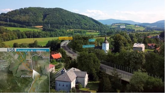 Ředitelství silnic a dálnic zveřejnilo informační video, které názorně představuje trasu projektovaného obchvatu Vlčovic. Na snímku je k vidění nejnáročnější část stavby, bezmála půlkilometrová estakáda procházející napříč obcí.
FOTO: ŘSD