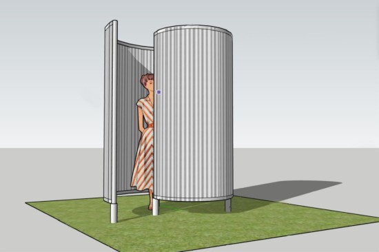 Návrh podoby budoucích převlékáren pro přehradu a koupaliště z vlnitého pozinkovaného plechu je dílem městských architektů.
REPRO: ODDĚLENÍ ARCHITEKTURY