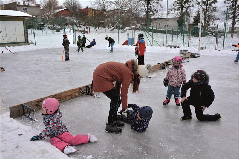 Na improvizovaném kluzišti v Mniší bylo o minulém víkendu živo. Bruslení si lidé užívali i na zamrzlé Větřkovické přehradě. FOTO: D. MACHÁČEK