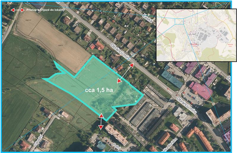 Rozvojová rezidenční lokalita Kopřivnice-Západ - pozemky a přístup